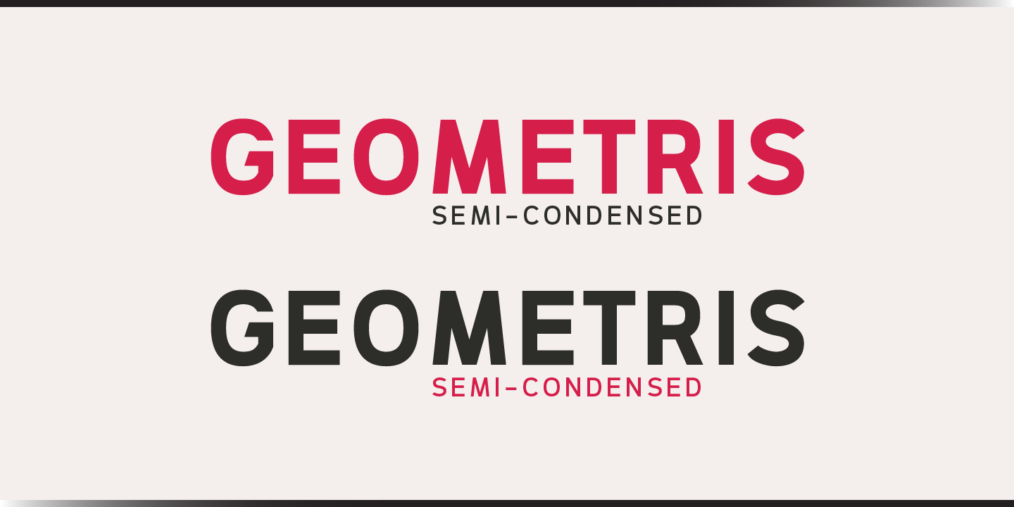 Beispiel einer Geometris Semi-Condensed-Schriftart